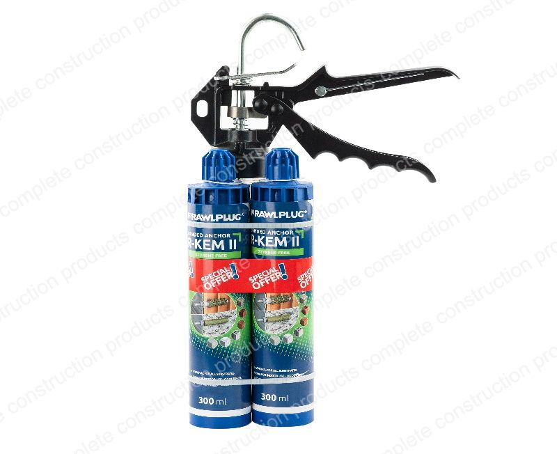 Rawl R-KEM-II-300 Resin & P2 Gun (2 x 300ml Polyester Resin & Gun Promotion Pack)
